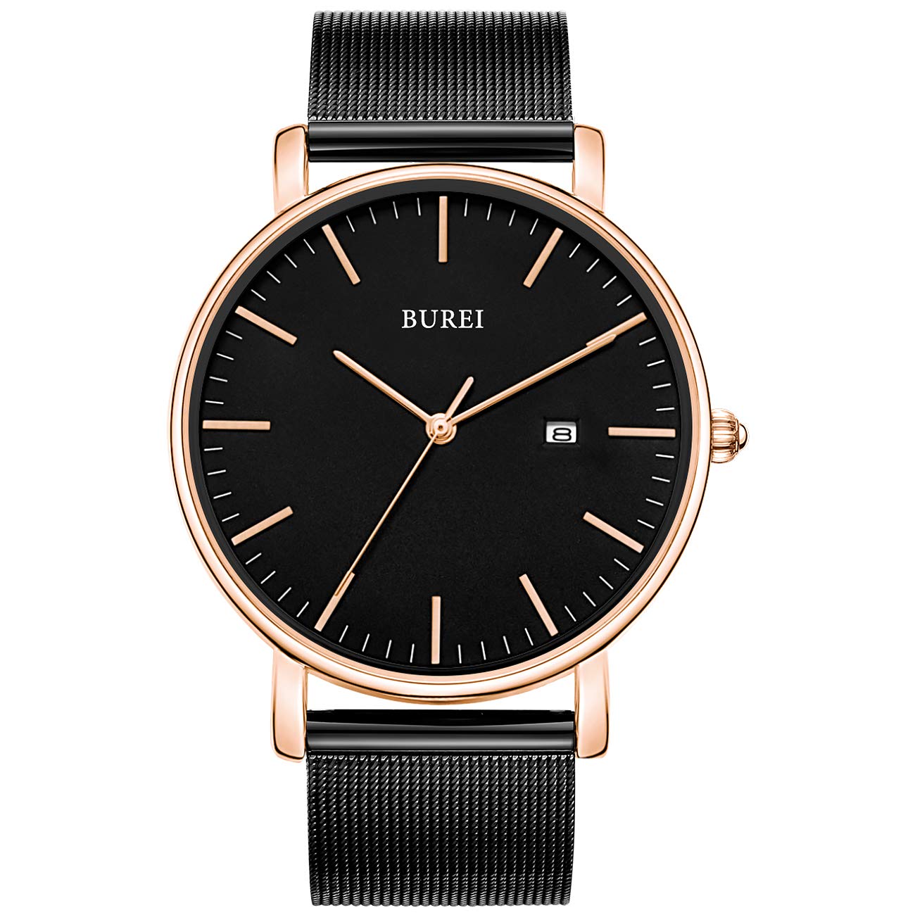 Reloj De Pulsera Burei Fashion, Minimalista, Analógico, Con Fecha Para Hombre, Negro - Venta Internacional.