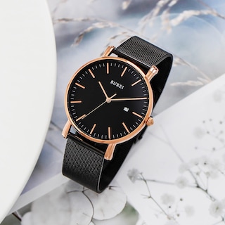 Foto 2 | Reloj De Pulsera Burei Fashion, Minimalista, Analógico, Con Fecha Para Hombre, Negro - Venta Internacional.