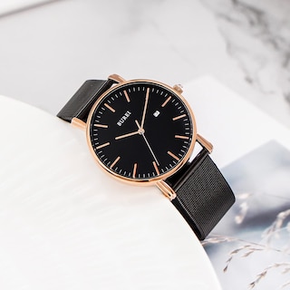 Foto 3 | Reloj De Pulsera Burei Fashion, Minimalista, Analógico, Con Fecha Para Hombre, Negro - Venta Internacional.