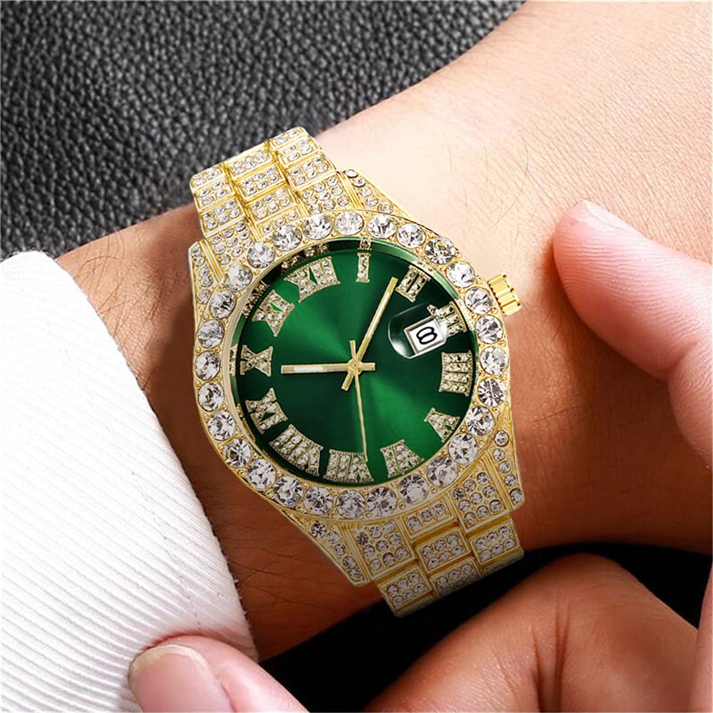 Foto 4 pulgar | Reloj Hunruy Hip Hop Iced-out Bling Diamond Luxury Para Hombre - Venta Internacional.