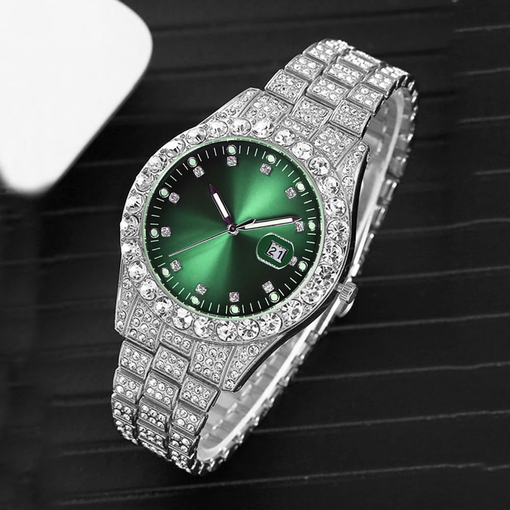 Foto 6 pulgar | Reloj Hunruy Hip Hop Iced-out Bling Diamond Luxury Para Hombre - Venta Internacional.