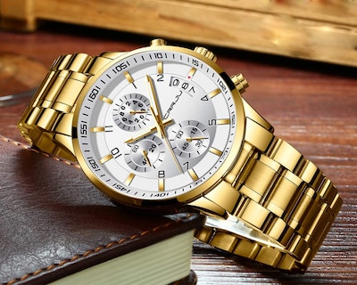 Foto 3 | Reloj Crrju Fashion Business Con 3 Esferas De Acero Completo Para Hombre - Venta Internacional.