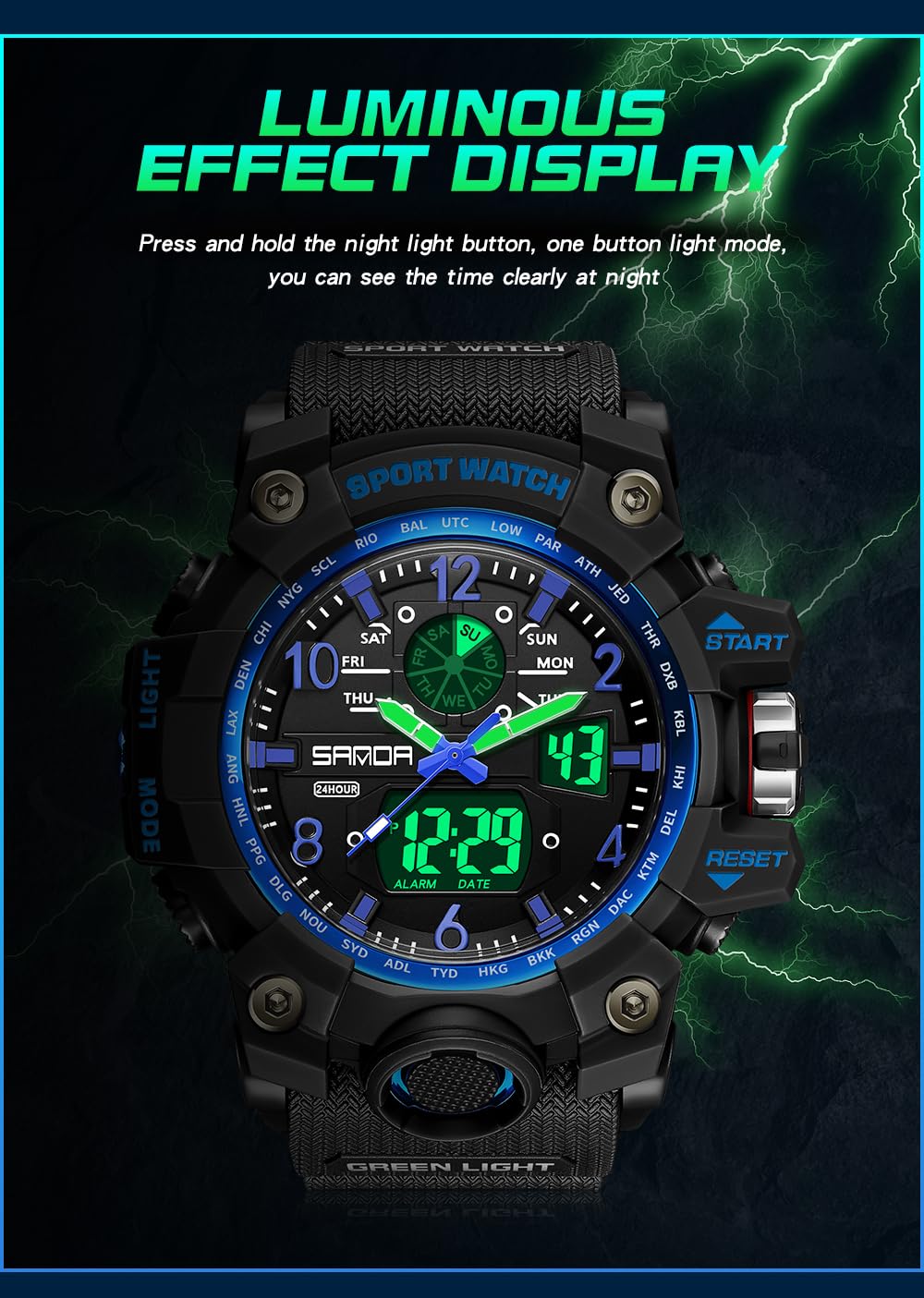 Foto 8 pulgar | Reloj Aimes Militar Impermeable Para Hombre Con Alarma Y Cronómetro - Venta Internacional.