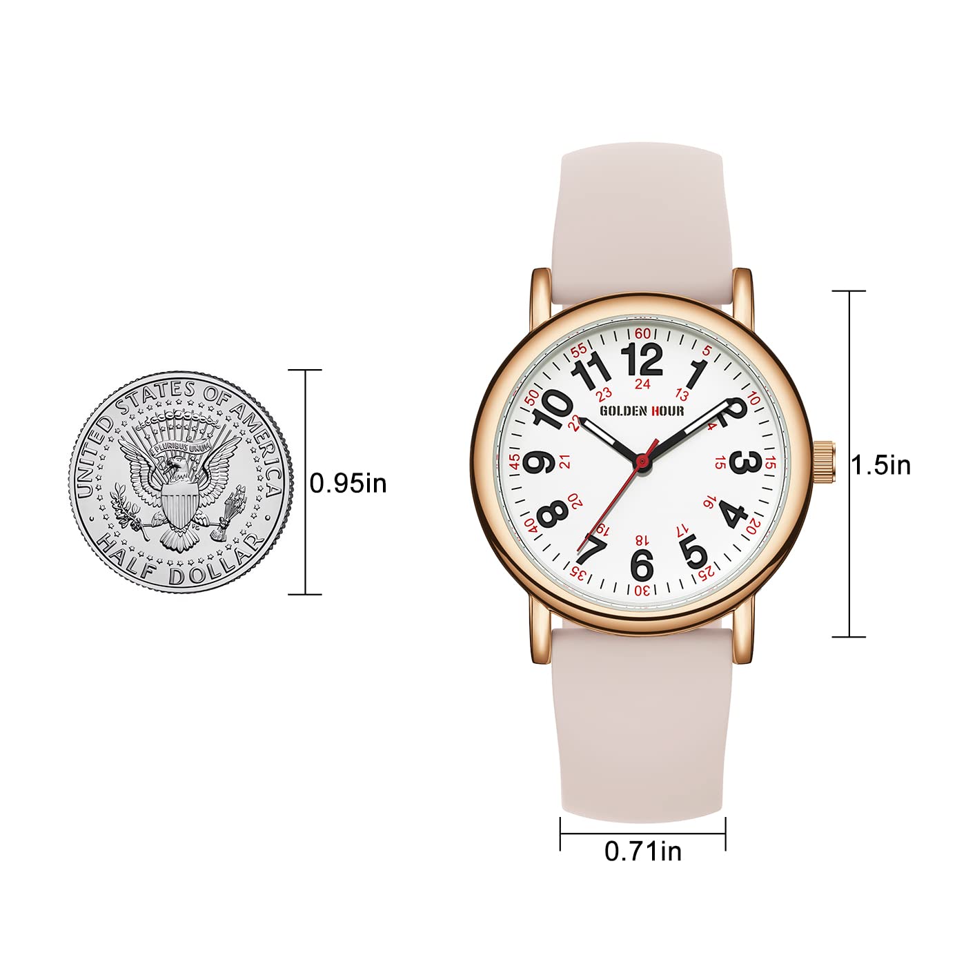 Foto 5 | Reloj Golden Hour Impermeable Nurse Para Médicos Con Silicona - Venta Internacional.