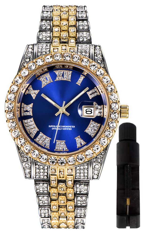 Foto 2 pulgar | Reloj Hunruy Hip Hop Iced-out Bling Diamond Luxury Para Hombre - Venta Internacional.