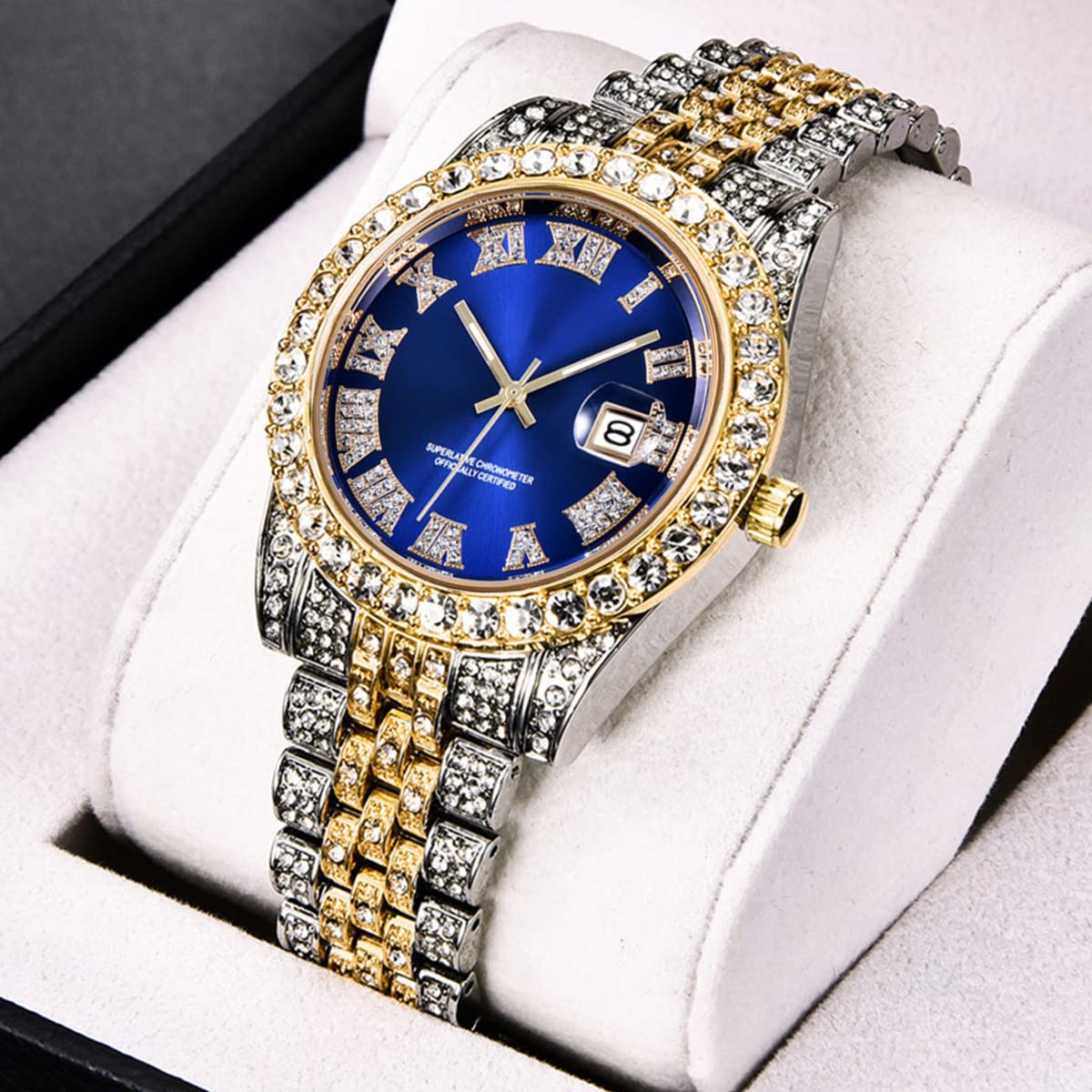 Foto 3 pulgar | Reloj Hunruy Hip Hop Iced-out Bling Diamond Luxury Para Hombre - Venta Internacional.