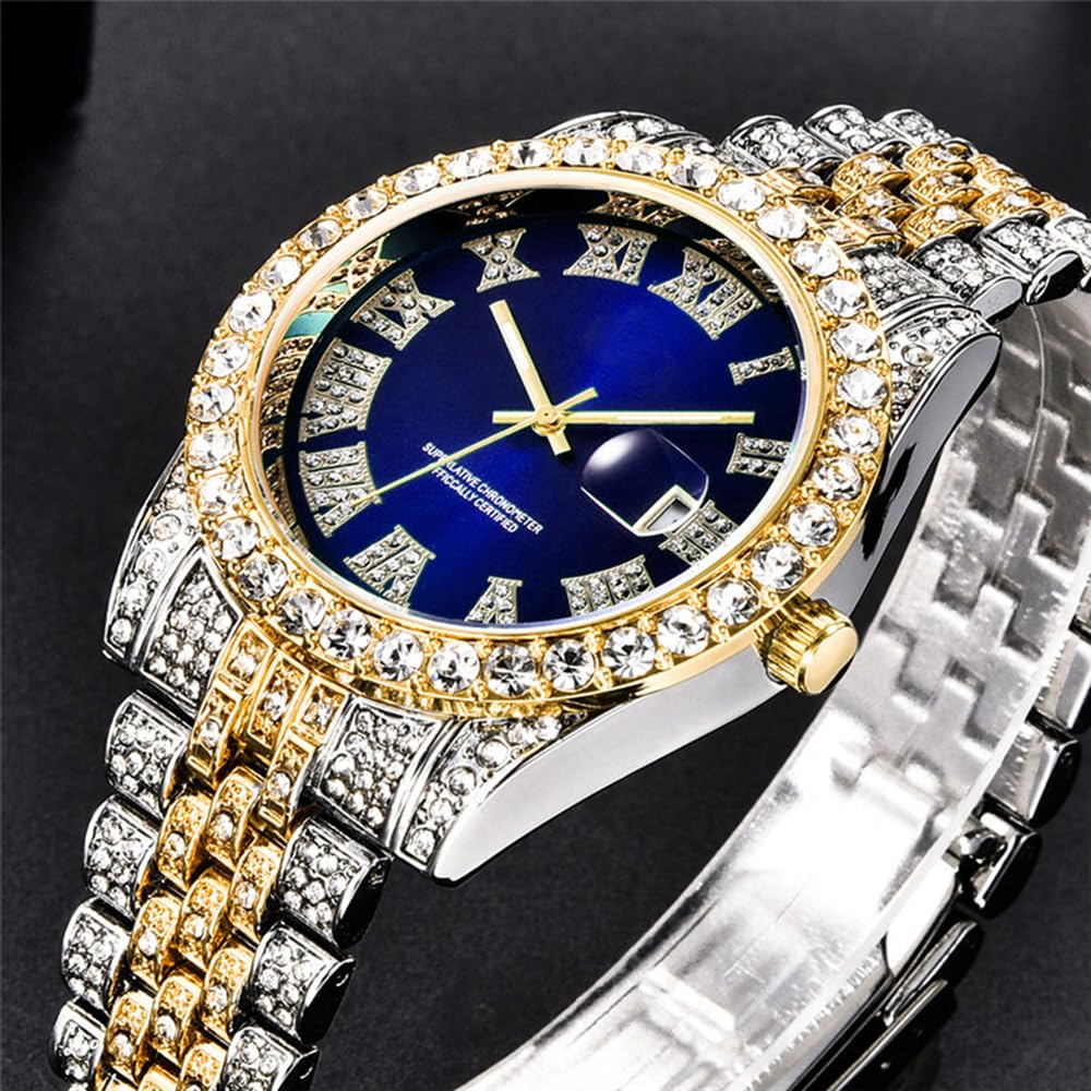 Foto 7 pulgar | Reloj Hunruy Hip Hop Iced-out Bling Diamond Luxury Para Hombre - Venta Internacional.