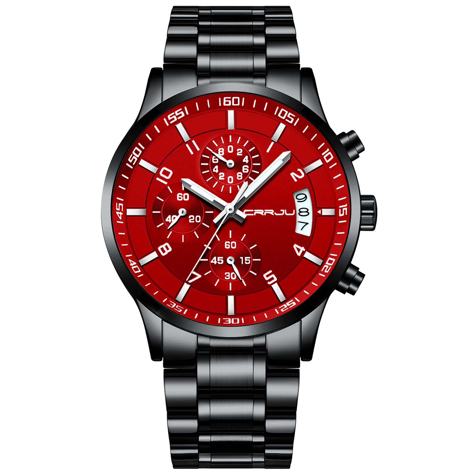 Reloj Crrju Fashion, Lujoso, De Acero Inoxidable, Para Hombre, Con Fecha - Venta Internacional.