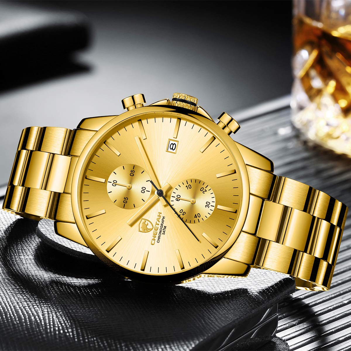 Foto 5 pulgar | Reloj Golden Hour Con Cronógrafo De Cuarzo Y Acero Inoxidable Para Hombre - Venta Internacional.