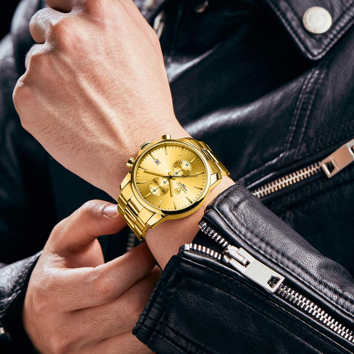 Foto 8 pulgar | Reloj Golden Hour Con Cronógrafo De Cuarzo Y Acero Inoxidable Para Hombre - Venta Internacional.
