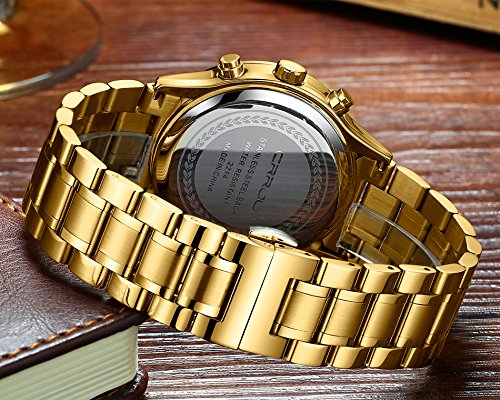 Foto 6 | Reloj Crrju Gold De Acero Inoxidable Business Date Para Hombre - Venta Internacional.