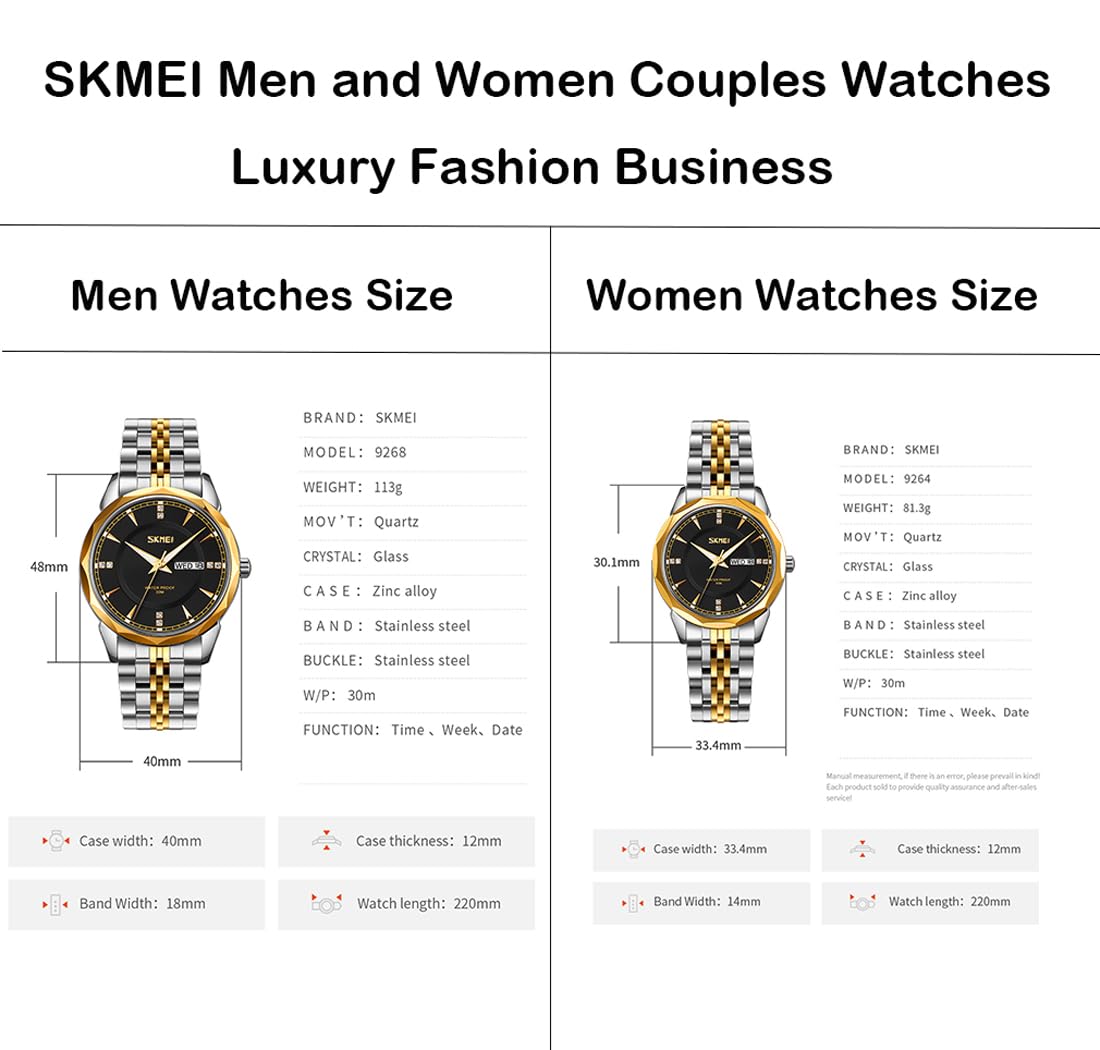 Foto 7 pulgar | Reloj Skmei Business De Acero Inoxidable Dorado Y Plateado Para Hombre - Venta Internacional.