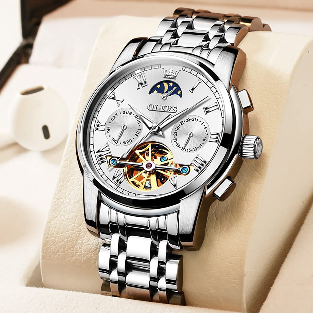 Foto 3 pulgar | Reloj Olevs Tourbillon de Acero Inoxidable para Hombre - Venta Internacional