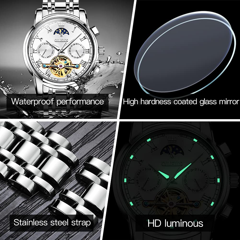 Foto 5 | Reloj Olevs Tourbillon de Acero Inoxidable para Hombre - Venta Internacional