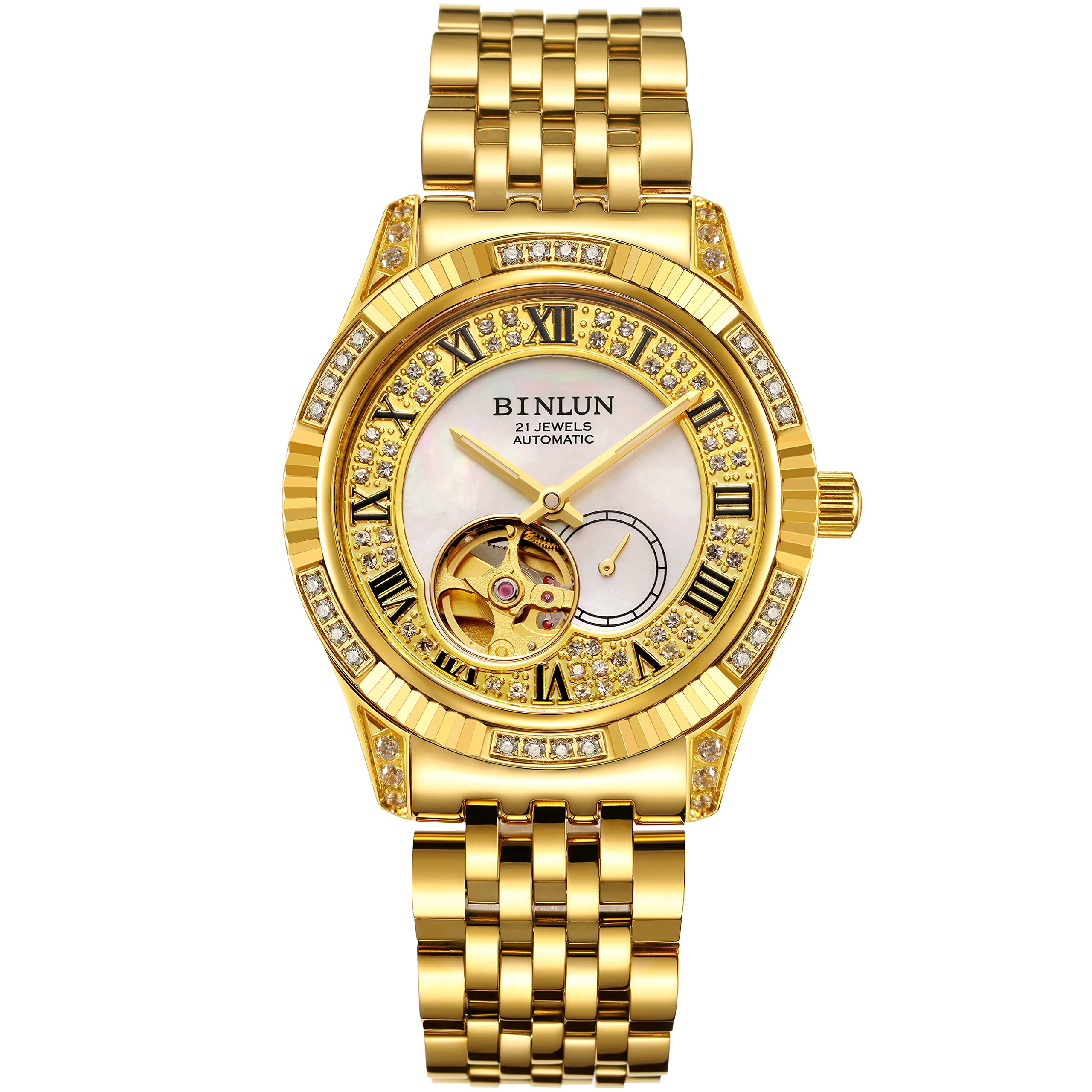 Foto 2 pulgar | Reloj De Pulsera Binlun Tourbillon Automático En Oro De 18 Quilates Para Hombre - Venta Internacional.