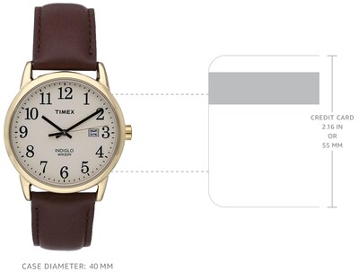 Foto 3 | Reloj Timex Easy Reader de Piel 38 mm para Hombre - Venta Internacional