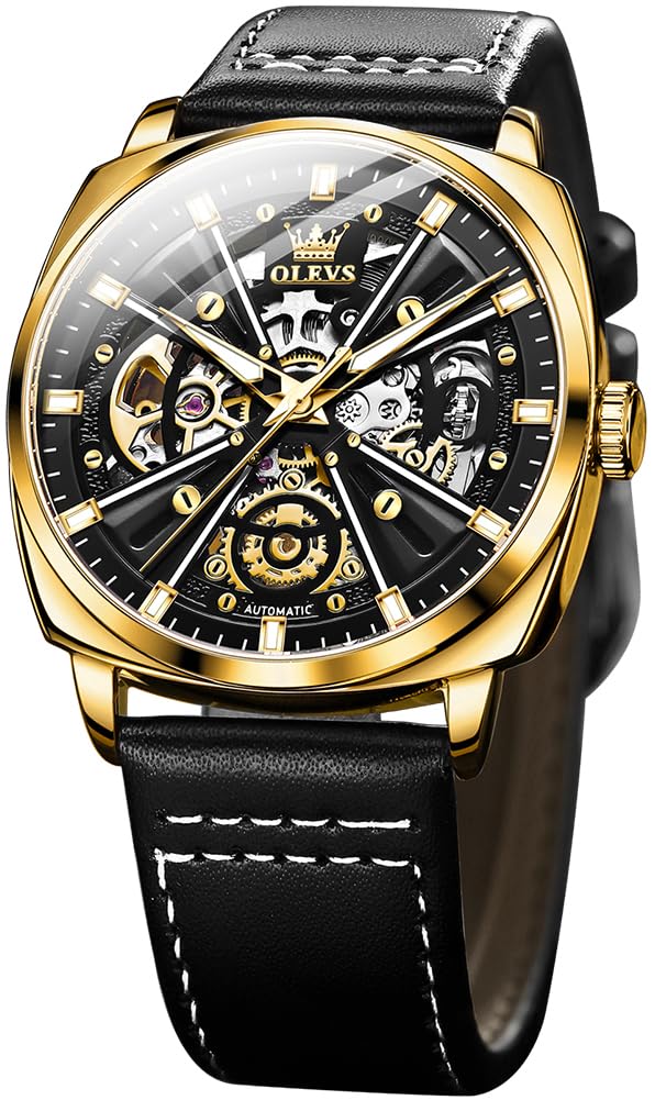 Reloj Olevs Automatic Skeleton Mechanical de Piel - Venta Internacional