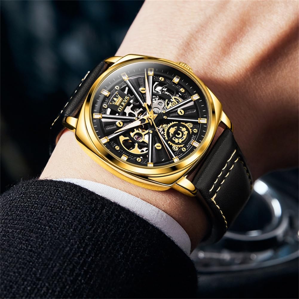 Foto 4 pulgar | Reloj Olevs Automatic Skeleton Mechanical de Piel - Venta Internacional
