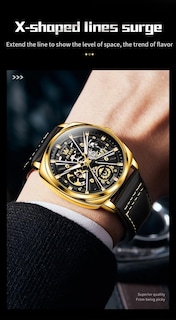Foto 5 | Reloj Olevs Automatic Skeleton Mechanical de Piel - Venta Internacional