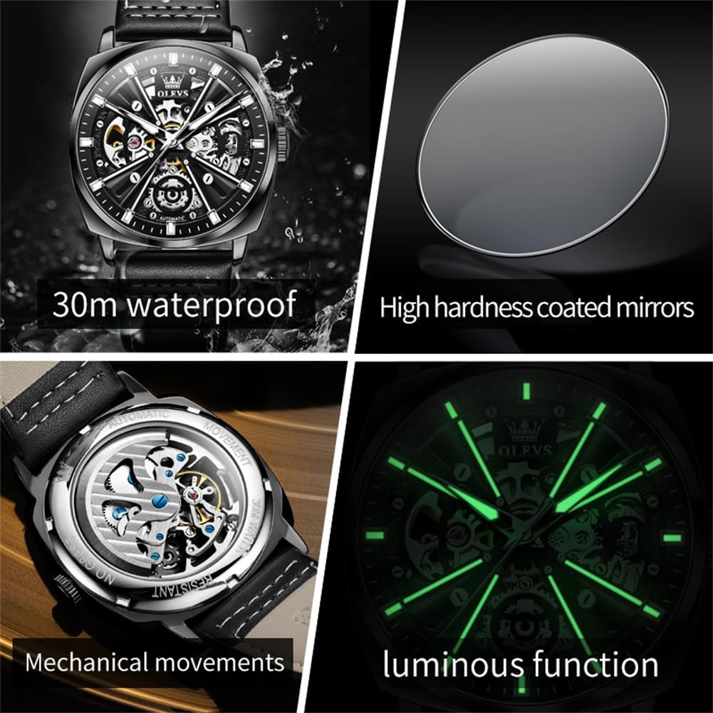Foto 6 | Reloj Olevs Automatic Skeleton Mechanics A Prueba De Agua Para Hombre - Venta Internacional.