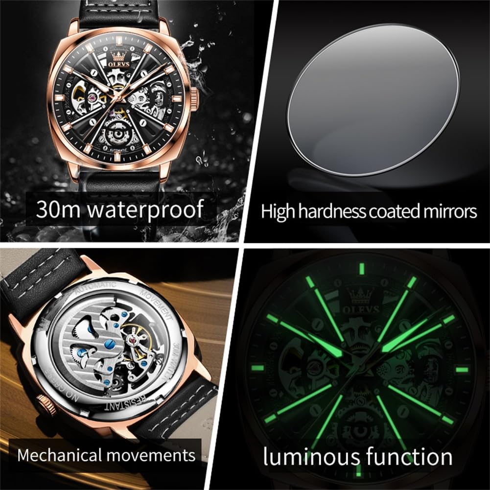 Foto 7 pulgar | Reloj Olevs Automatic Skeleton Mechanics - Venta Internacional