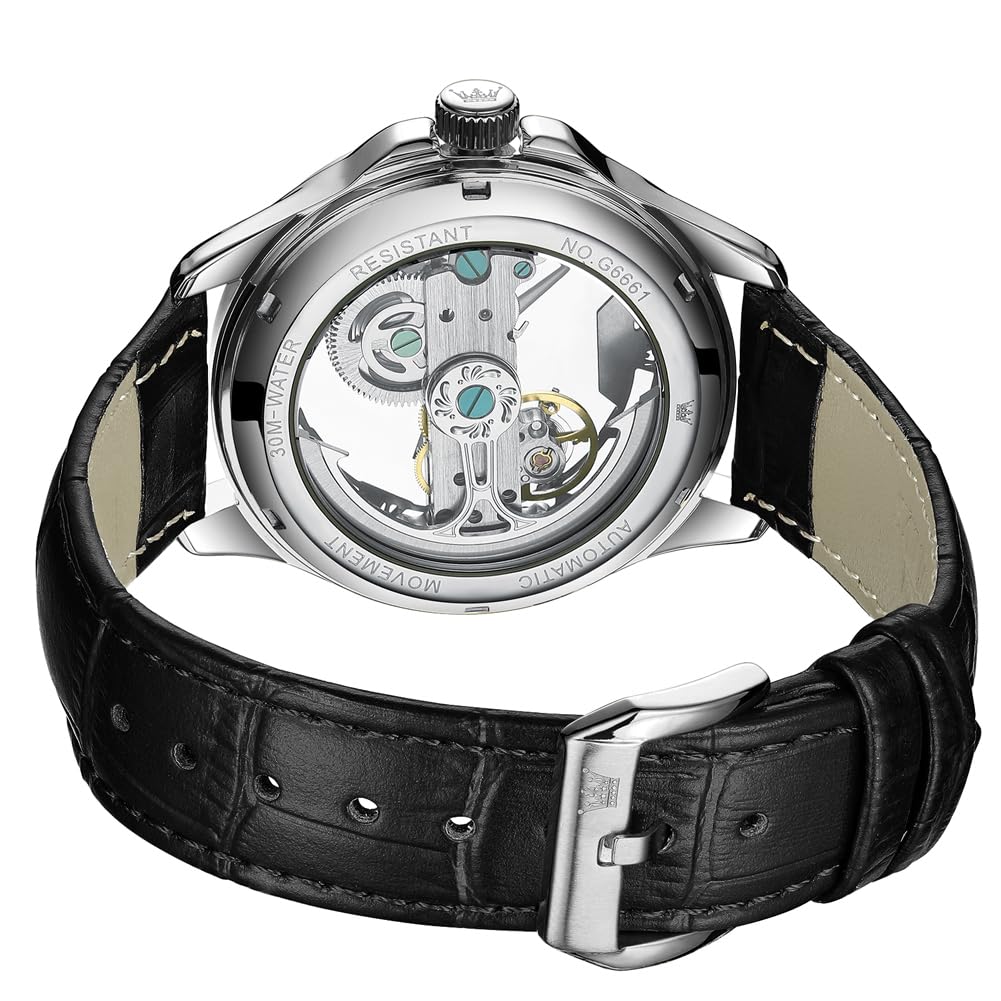 Foto 3 pulgar | Reloj Olevs Black Skeleton Tourbillon Automatic - Venta Internacional