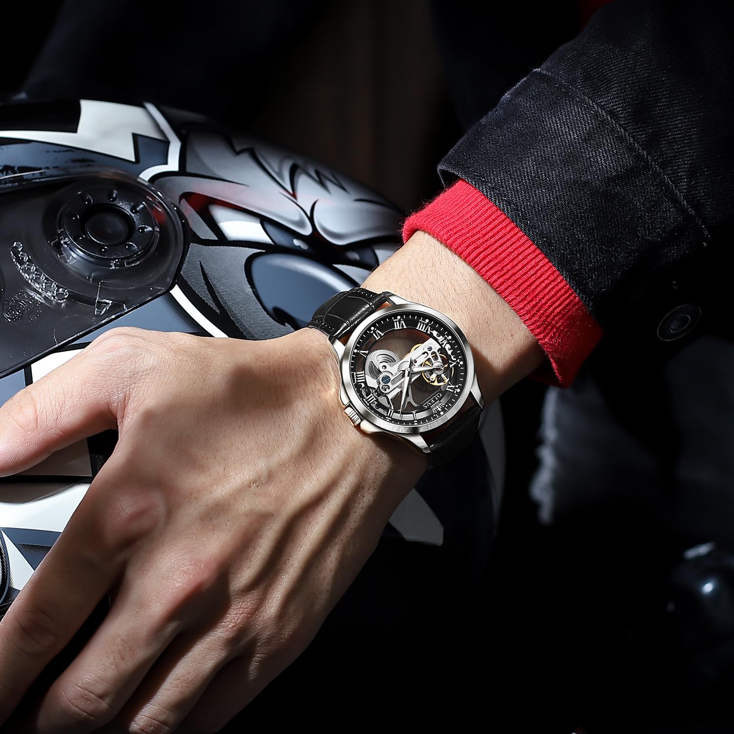 Foto 6 pulgar | Reloj Olevs Black Skeleton Tourbillon Automatic - Venta Internacional