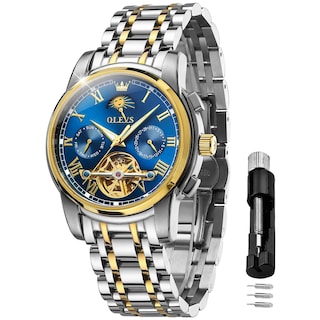 Foto 1 | Reloj Olevs Tourbillon Mecánico Automático Para Hombre De Acero Inoxidable - Venta Internacional.
