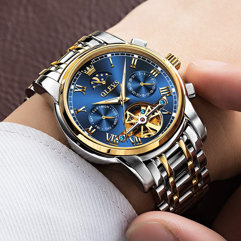 Foto 4 pulgar | Reloj Olevs Tourbillon Mecánico Automático Para Hombre De Acero Inoxidable - Venta Internacional.