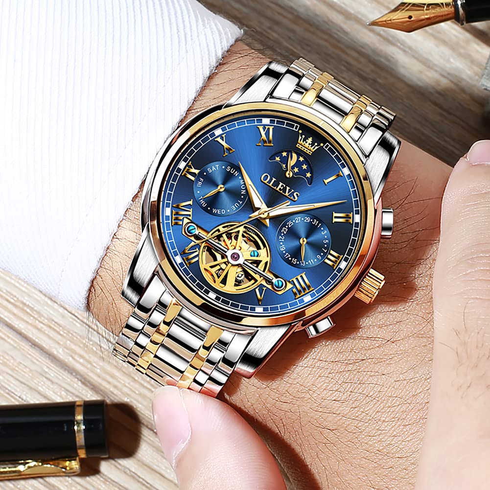 Foto 5 pulgar | Reloj Olevs Tourbillon Mecánico Automático Para Hombre De Acero Inoxidable - Venta Internacional.
