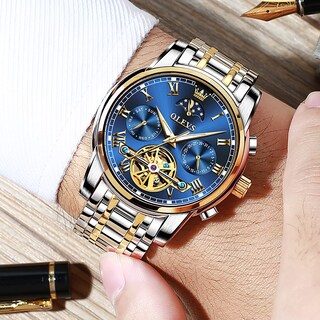 Foto 4 | Reloj Olevs Tourbillon Mecánico Automático Para Hombre De Acero Inoxidable - Venta Internacional.