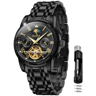 Foto 1 | Reloj Olevs Tourbillon Mecánico Automático Para Hombre De Acero Inoxidable - Venta Internacional.