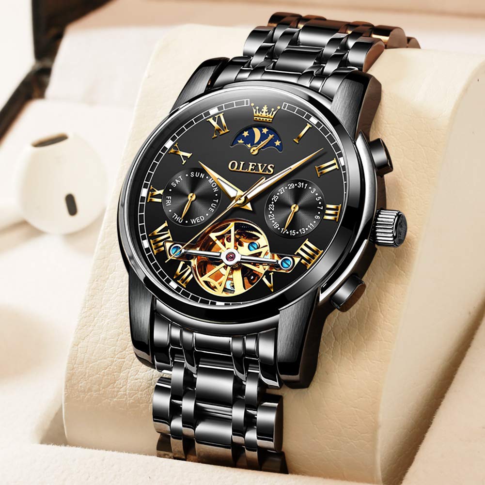 Foto 3 pulgar | Reloj Olevs Tourbillon Mecánico Automático Para Hombre De Acero Inoxidable - Venta Internacional.