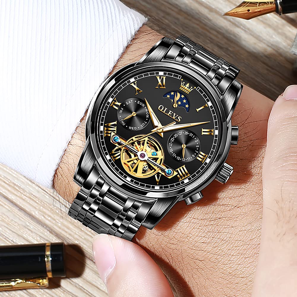Foto 4 | Reloj Olevs Tourbillon Mecánico Automático Para Hombre De Acero Inoxidable - Venta Internacional.