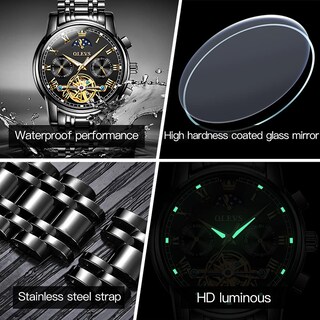 Foto 5 | Reloj Olevs Tourbillon Mecánico Automático Para Hombre De Acero Inoxidable - Venta Internacional.