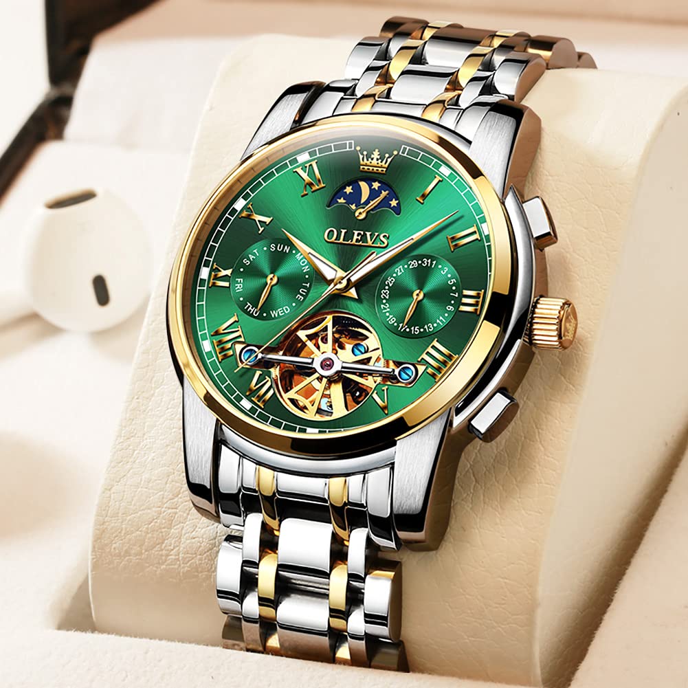 Foto 3 pulgar | Reloj Olevs Tourbillon Mecánico Automático Para Hombre De Acero Inoxidable - Venta Internacional.