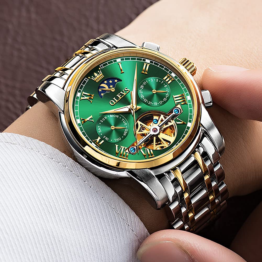 Foto 4 pulgar | Reloj Olevs Tourbillon Mecánico Automático Para Hombre De Acero Inoxidable - Venta Internacional.