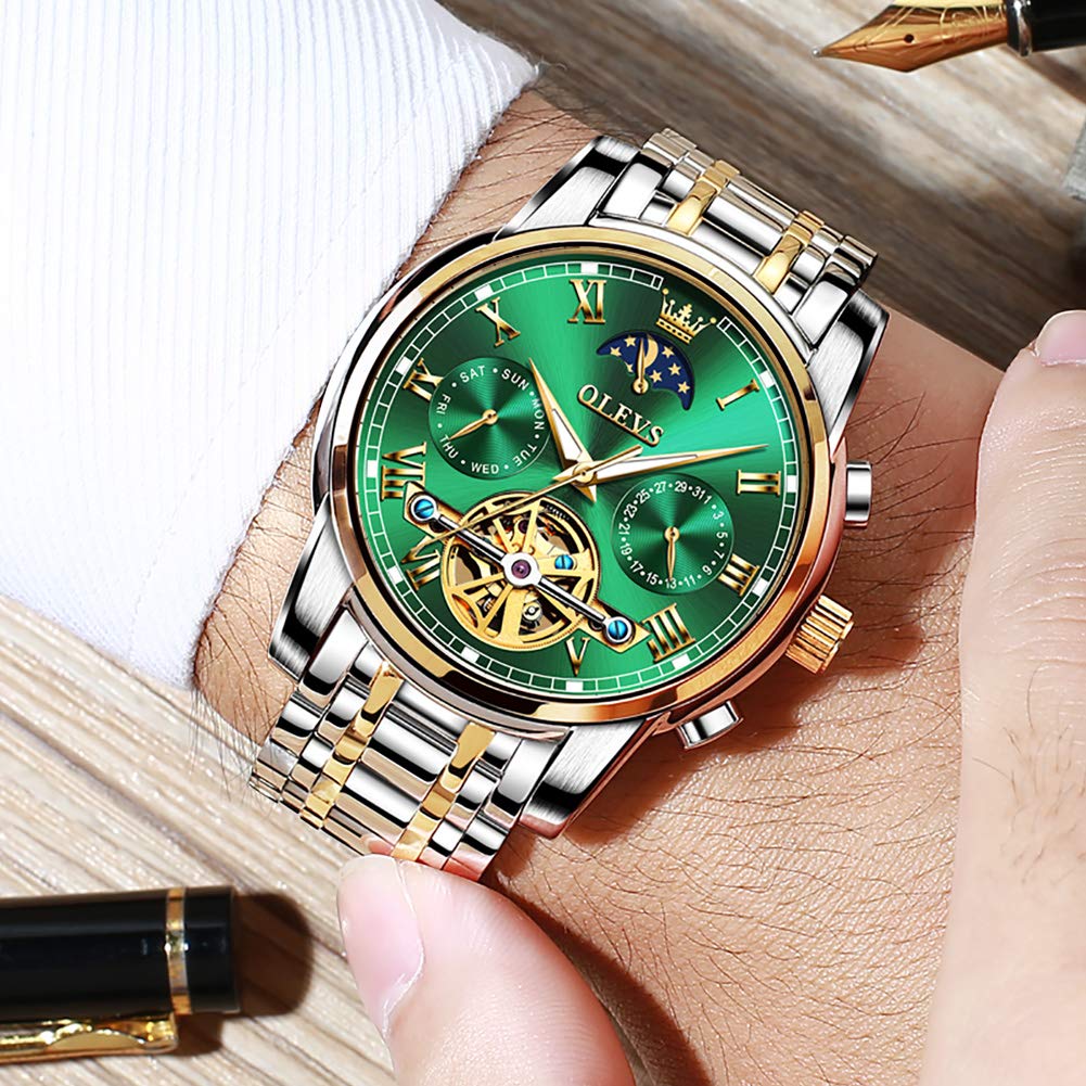 Foto 5 pulgar | Reloj Olevs Tourbillon Mecánico Automático Para Hombre De Acero Inoxidable - Venta Internacional.