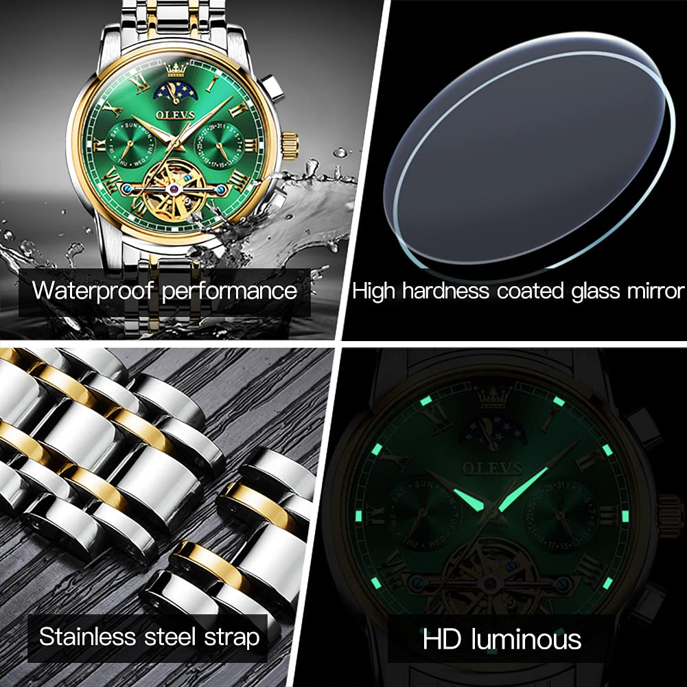 Foto 6 pulgar | Reloj Olevs Tourbillon Mecánico Automático Para Hombre De Acero Inoxidable - Venta Internacional.