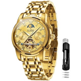Foto 1 | Reloj Olevs Tourbillon Mecánico Automático Para Hombre De Acero Inoxidable - Venta Internacional.