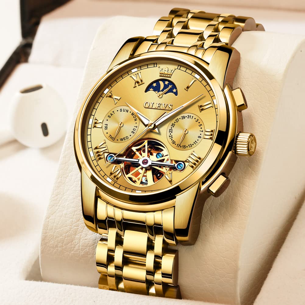 Foto 3 pulgar | Reloj Olevs Tourbillon Mecánico Automático Para Hombre De Acero Inoxidable - Venta Internacional.