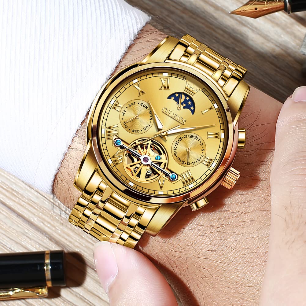 Foto 5 pulgar | Reloj Olevs Tourbillon Mecánico Automático Para Hombre De Acero Inoxidable - Venta Internacional.