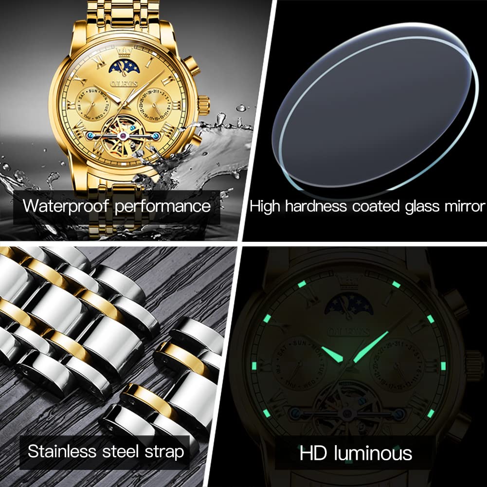 Foto 6 pulgar | Reloj Olevs Tourbillon Mecánico Automático Para Hombre De Acero Inoxidable - Venta Internacional.