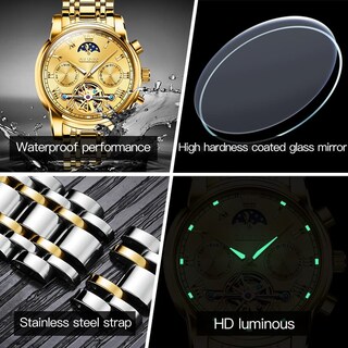 Foto 5 | Reloj Olevs Tourbillon Mecánico Automático Para Hombre De Acero Inoxidable - Venta Internacional.