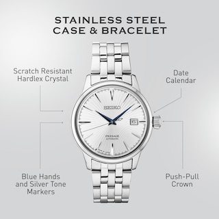 Foto 5 | Reloj Seiko Srpb77 Presage Cocktail Time Para Hombre Con Esfera Plateada - Venta Internacional.