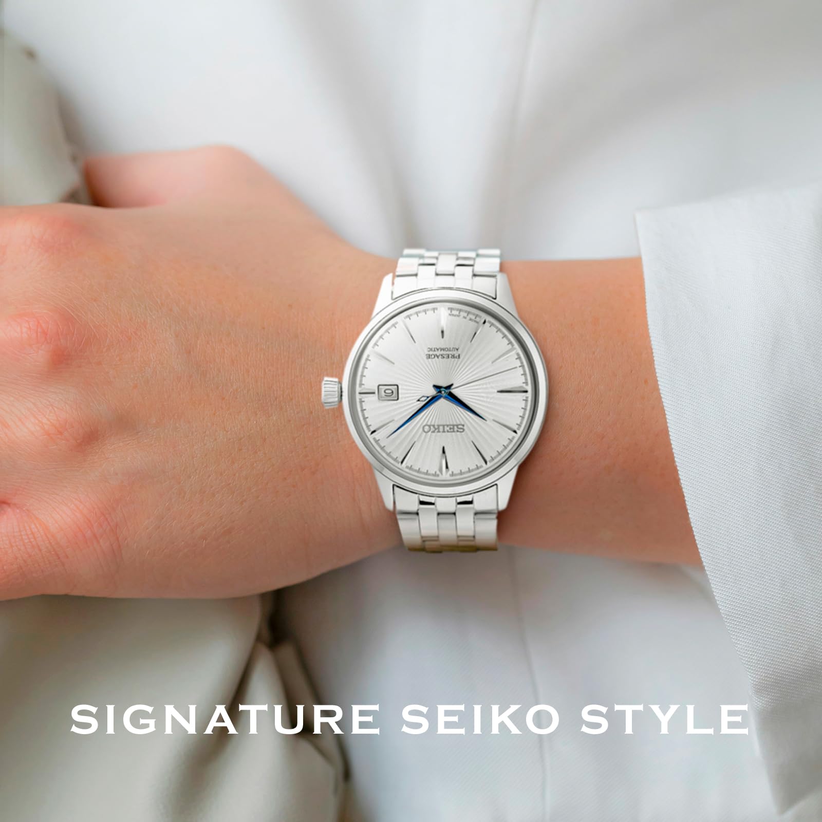 Foto 7 pulgar | Reloj Seiko Srpb77 Presage Cocktail Time Para Hombre Con Esfera Plateada - Venta Internacional.