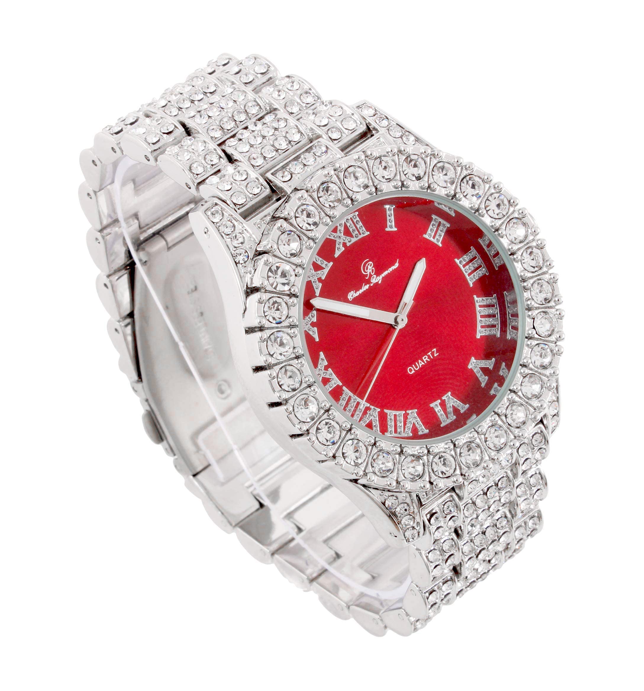 Foto 4 | Reloj Charles Raymond Big Rocks Bezel Iced Out para Hombre Plateado - Venta Internacional