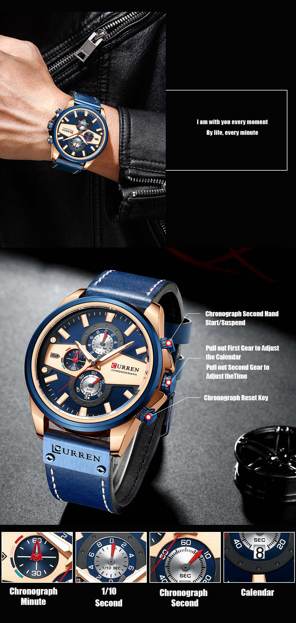 Foto 4 | Reloj Curren/8394 Para Hombre, Resistente Al Agua, Cuarzo, 30 M, Miyota Japan - Venta Internacional.