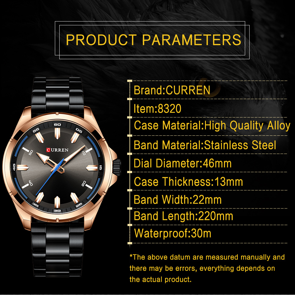 Foto 4 pulgar | Reloj Curren 8320 Quartz Para Hombre Con Correa De Acero Impermeable 30 - Venta Internacional.