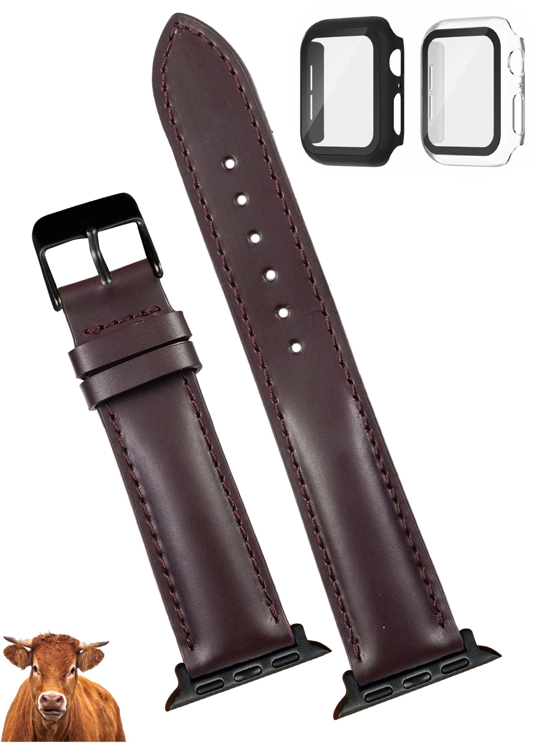 Correa De Reloj Vinacreations De Piel Burdeos Para Apple Watch De 42 Mm - Venta Internacional. $579